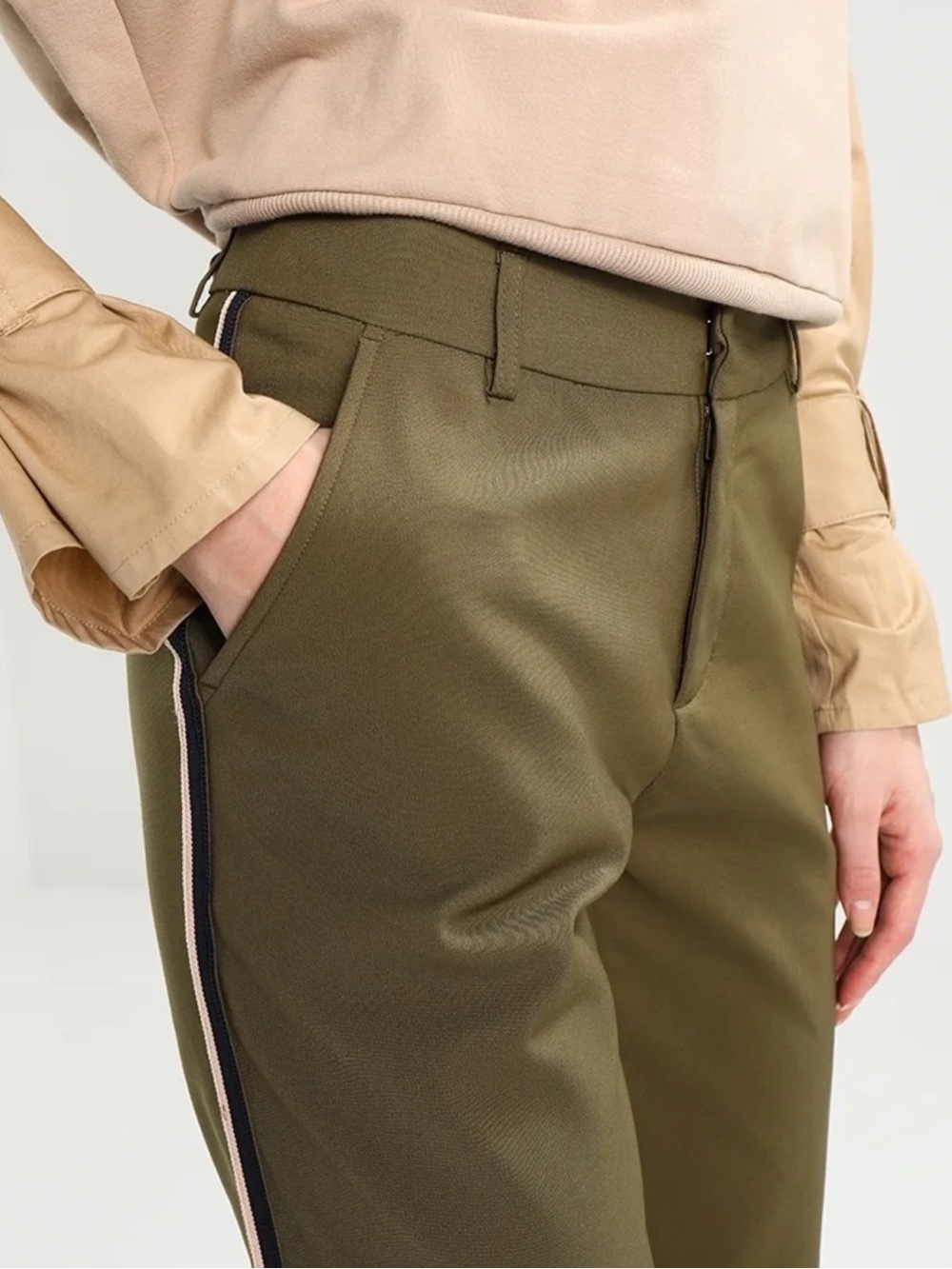 Scotch & Soda Olive Green Tapered Track-Stripe Ankle Pant Size XL